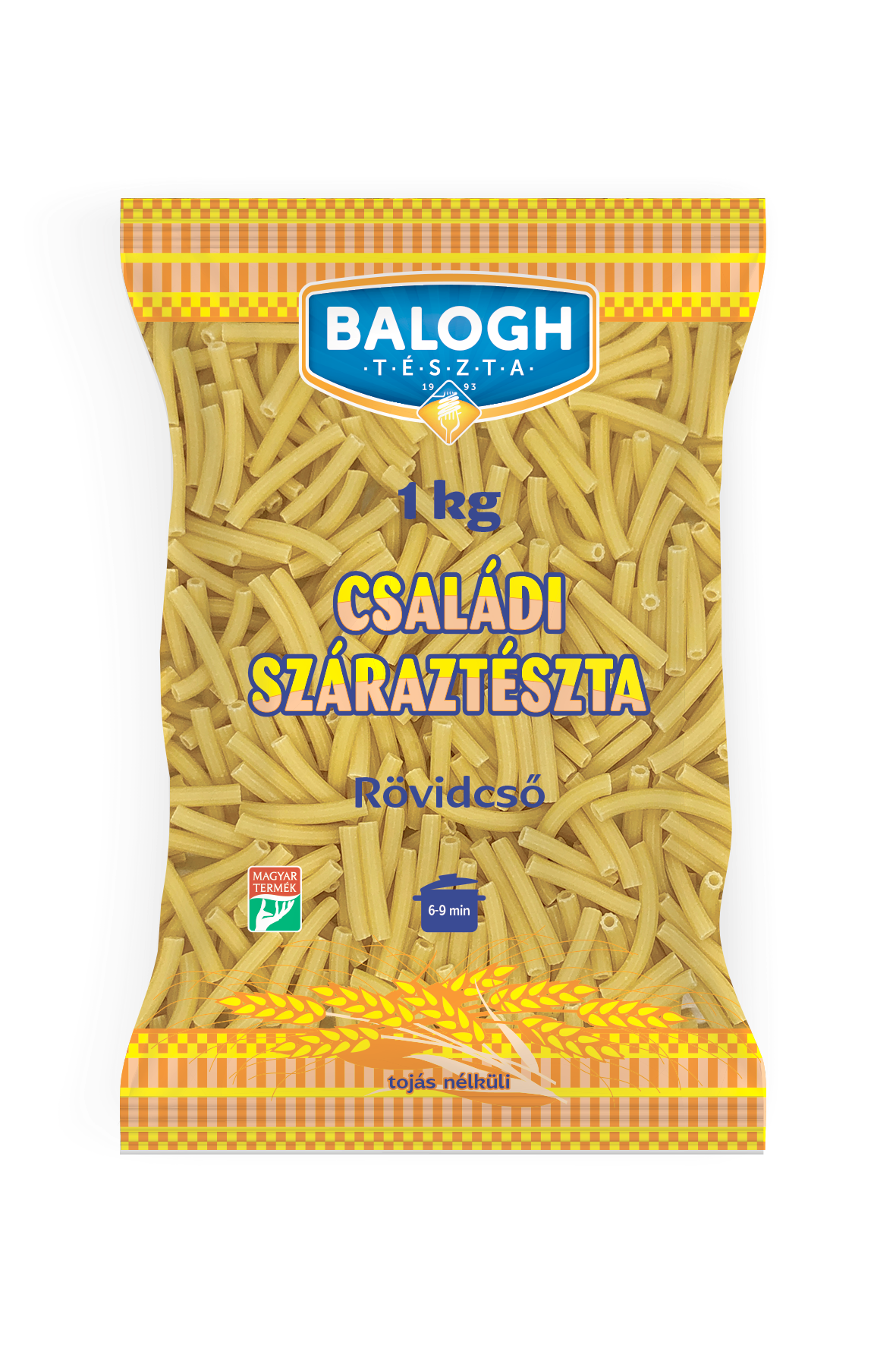 Balogh családi tojásnélküli száraz tészta "Rövidcső" 1 kg