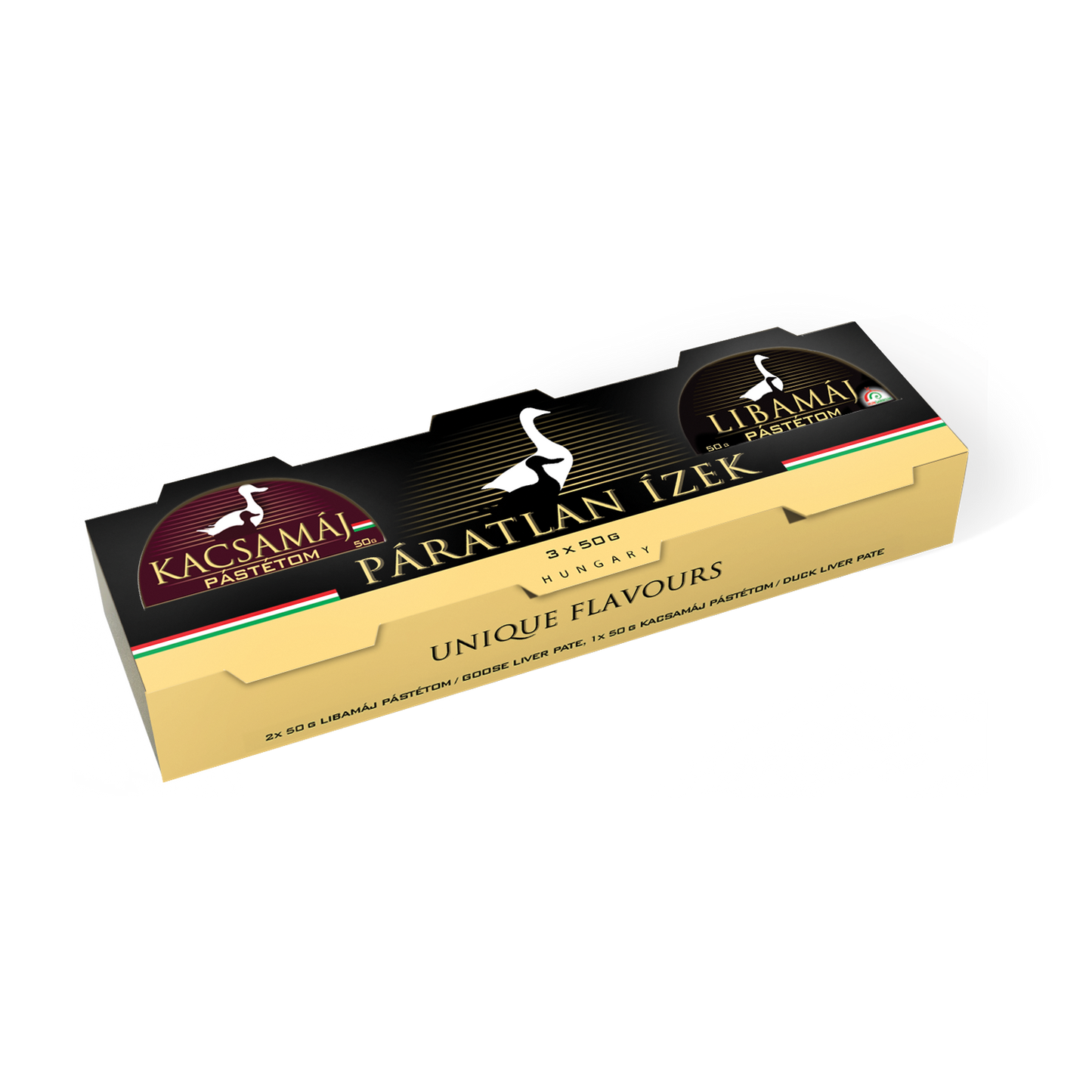 Páratlan Ízek 3x50g 2 db Libamáj- és 1 db Kacsamájpástétom