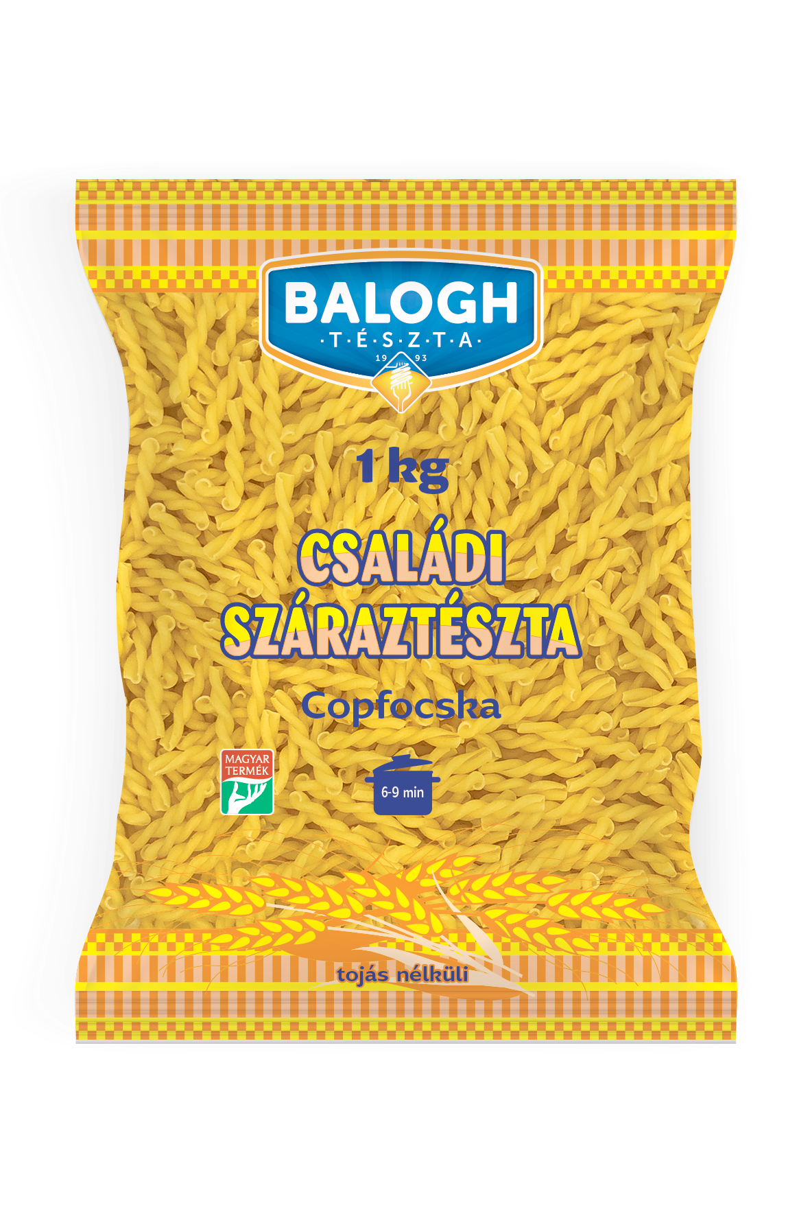 Balogh családi tojásnélküli száraz tészta "Copfocska" 1 kg