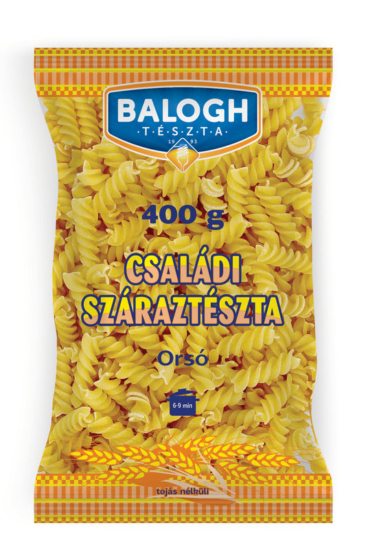 Balogh tojásnélküli száraz tészta "Orsó"