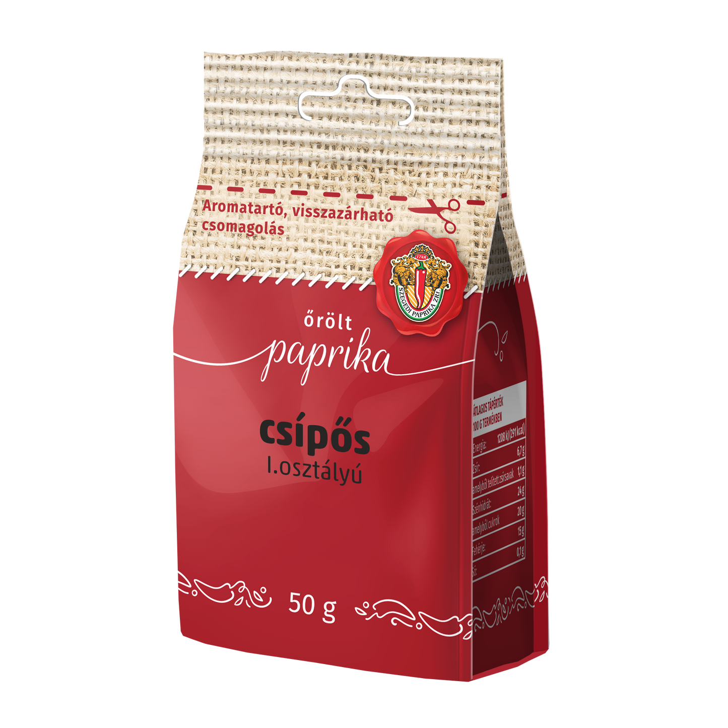 Őrölt paprika I. osztályú CSÍPŐS 50g
